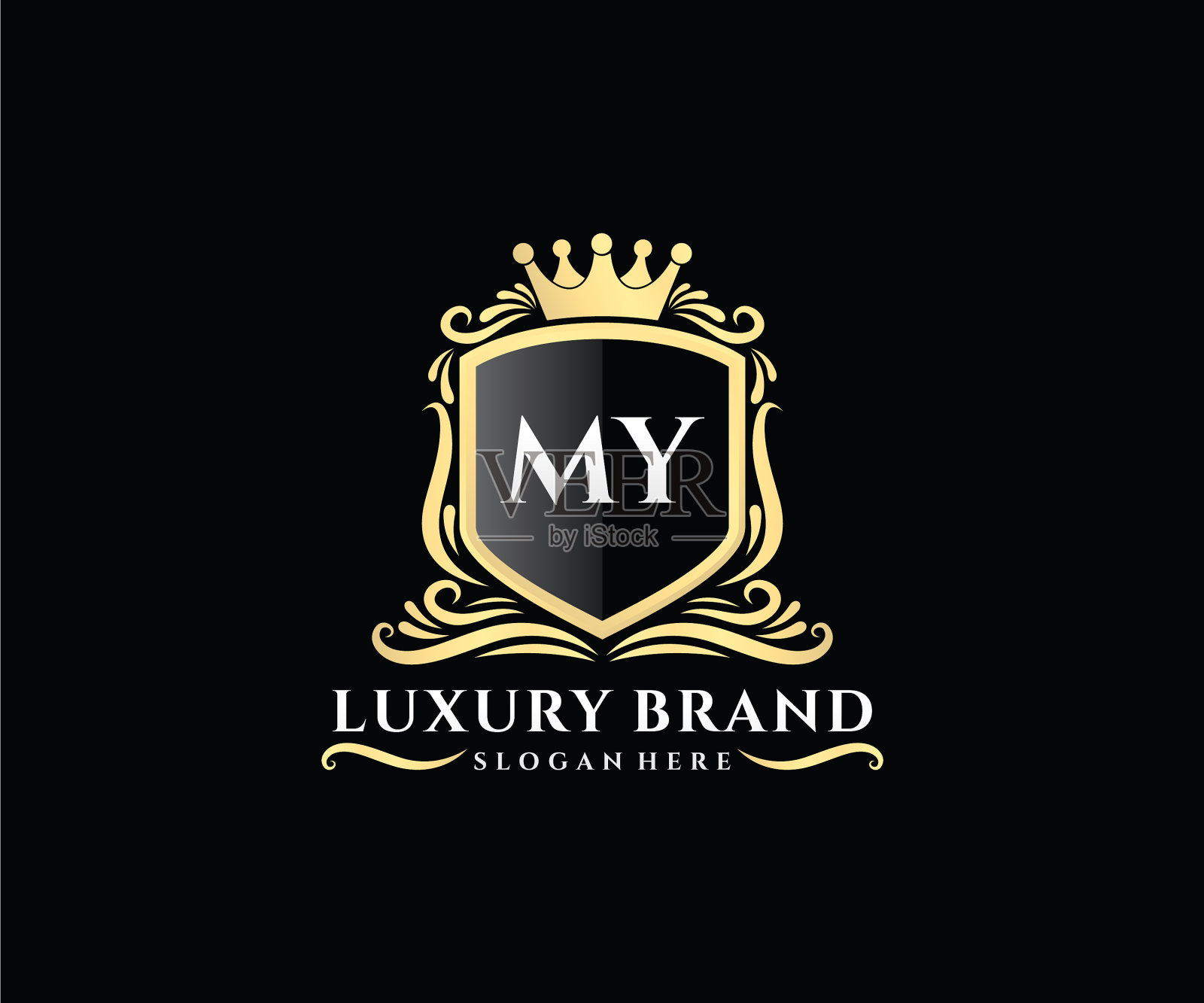 我首字母金字书法女性插画图片素材