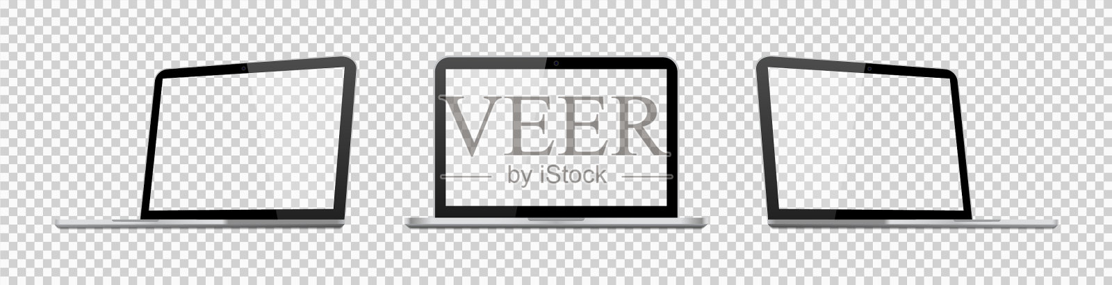 笔记本电脑模型孤立的透明背景插画图片素材