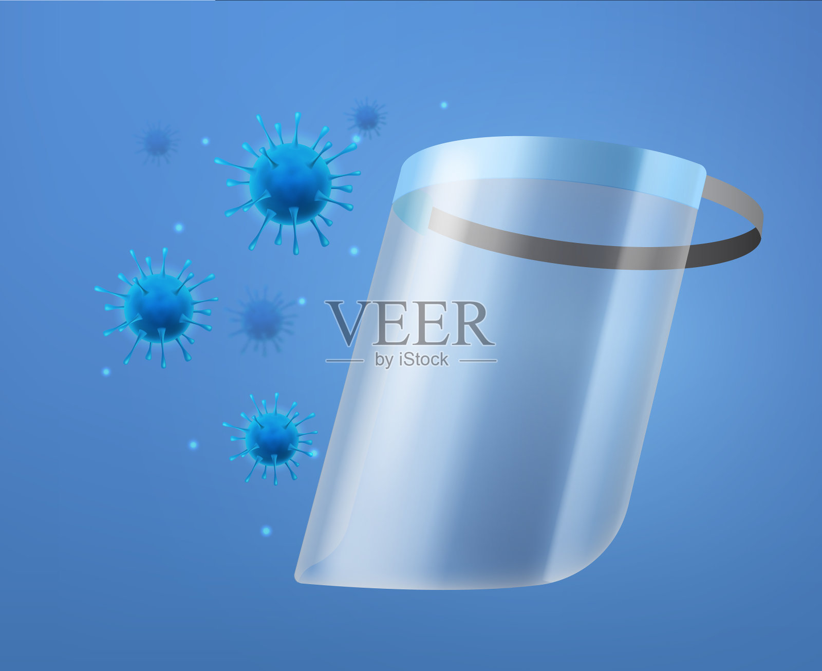 防护面部的屏幕可以抵抗细菌插画图片素材