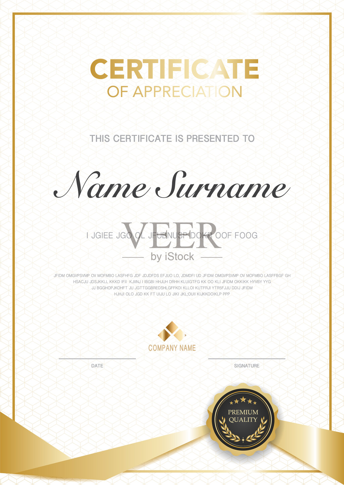 文凭证书模板黑色和金色设计模板素材