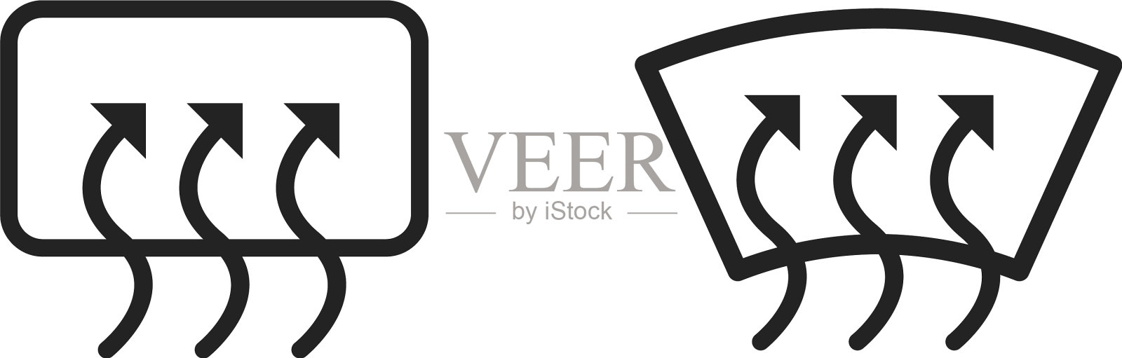 加热窗口图标设置挡风玻璃箭头标志图标素材