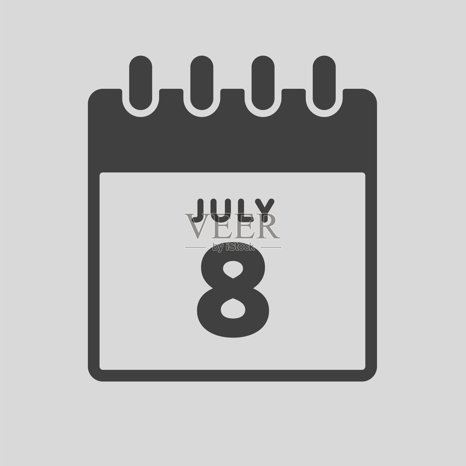 图标日日期7月8日，模板日历页插画图片素材