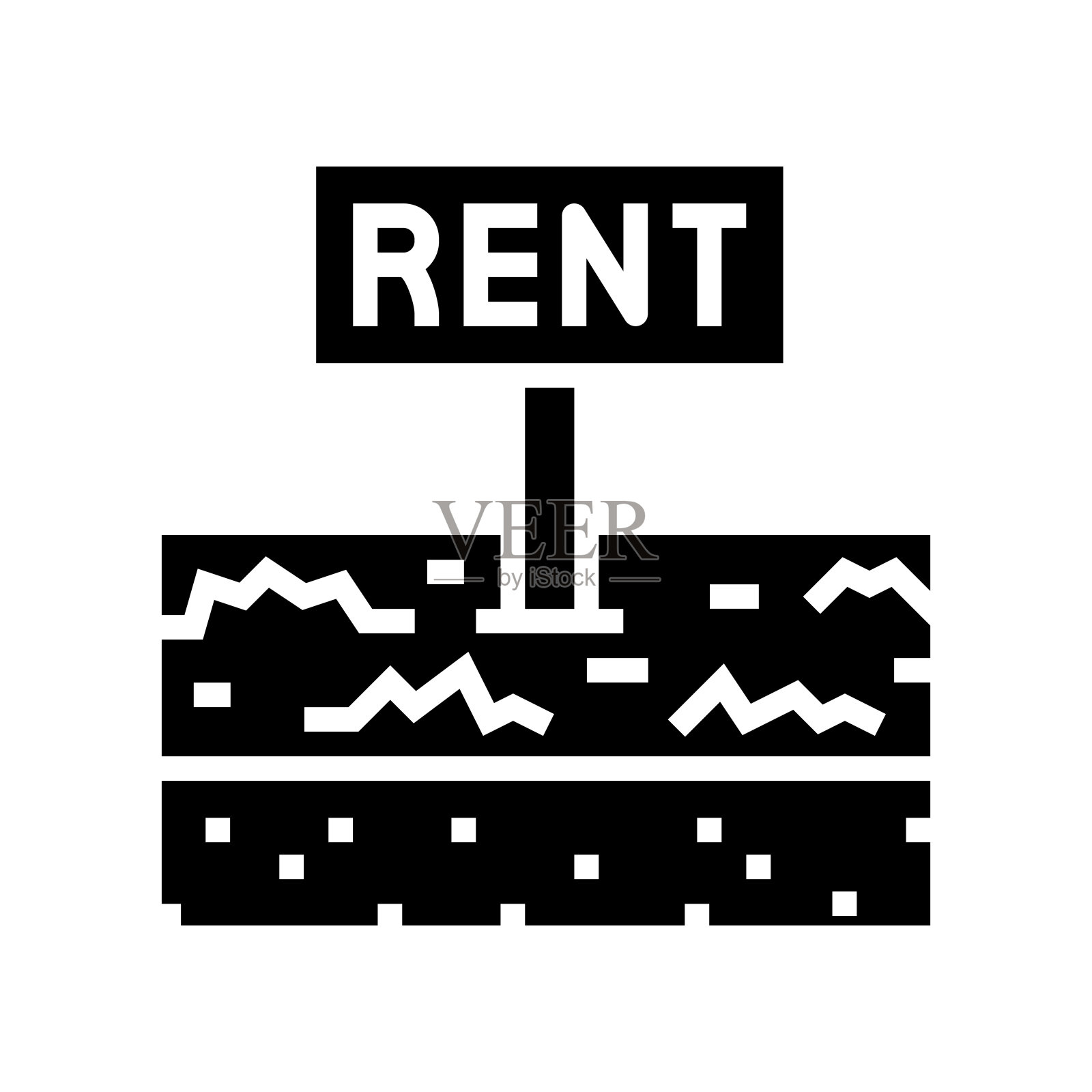 租用土地字形图标矢量插图插画图片素材