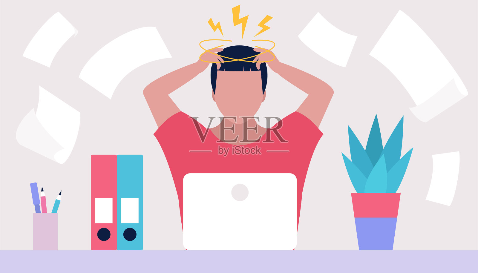 职业倦怠插画图片素材