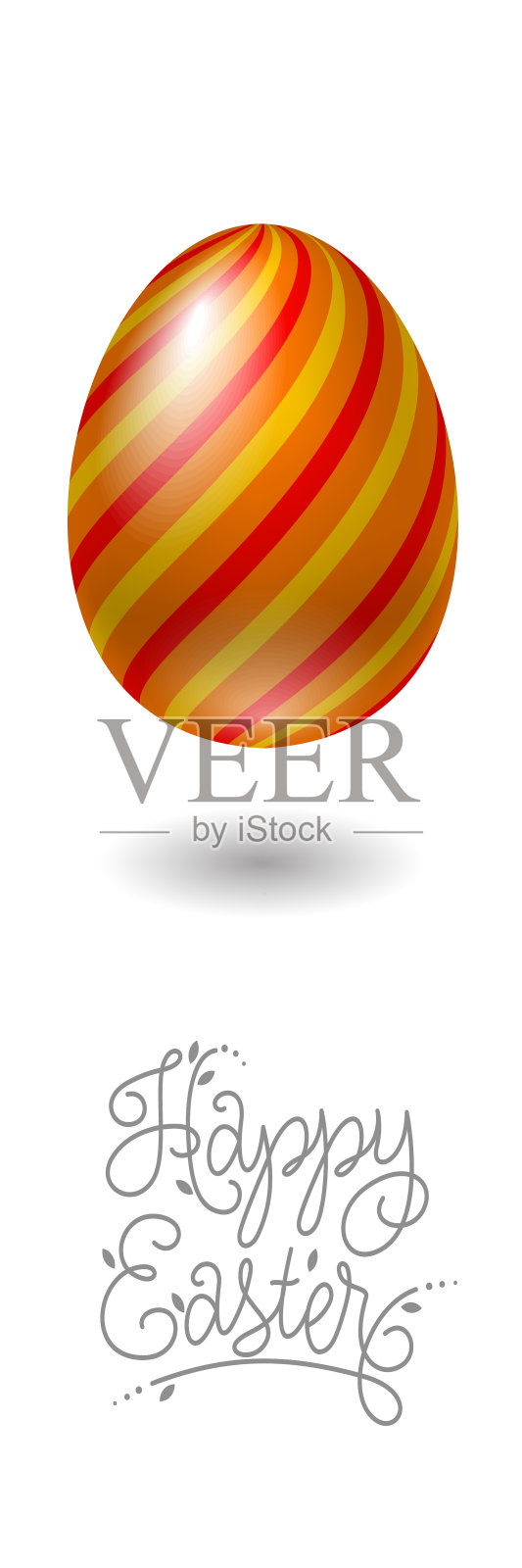 复活节快乐插图。复活节彩蛋。带有螺旋图案的复活节彩蛋。插画图片素材