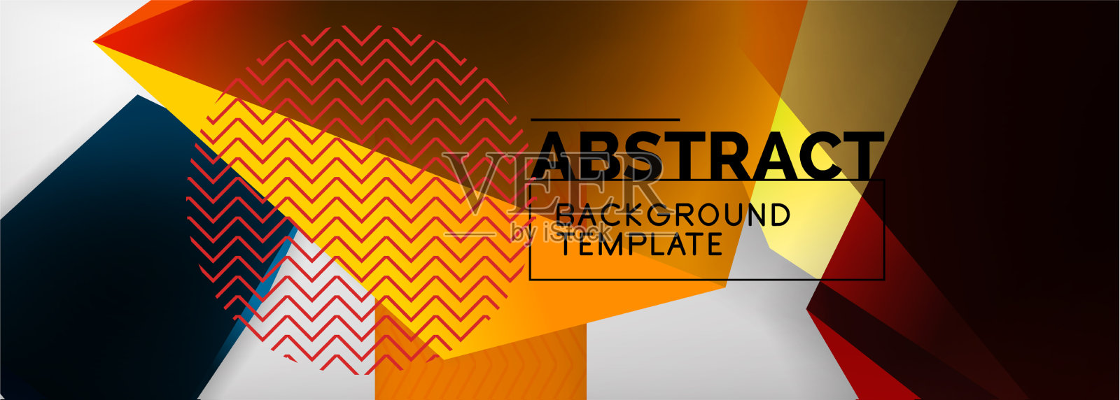 低多边形三维几何形状最小抽象插画图片素材