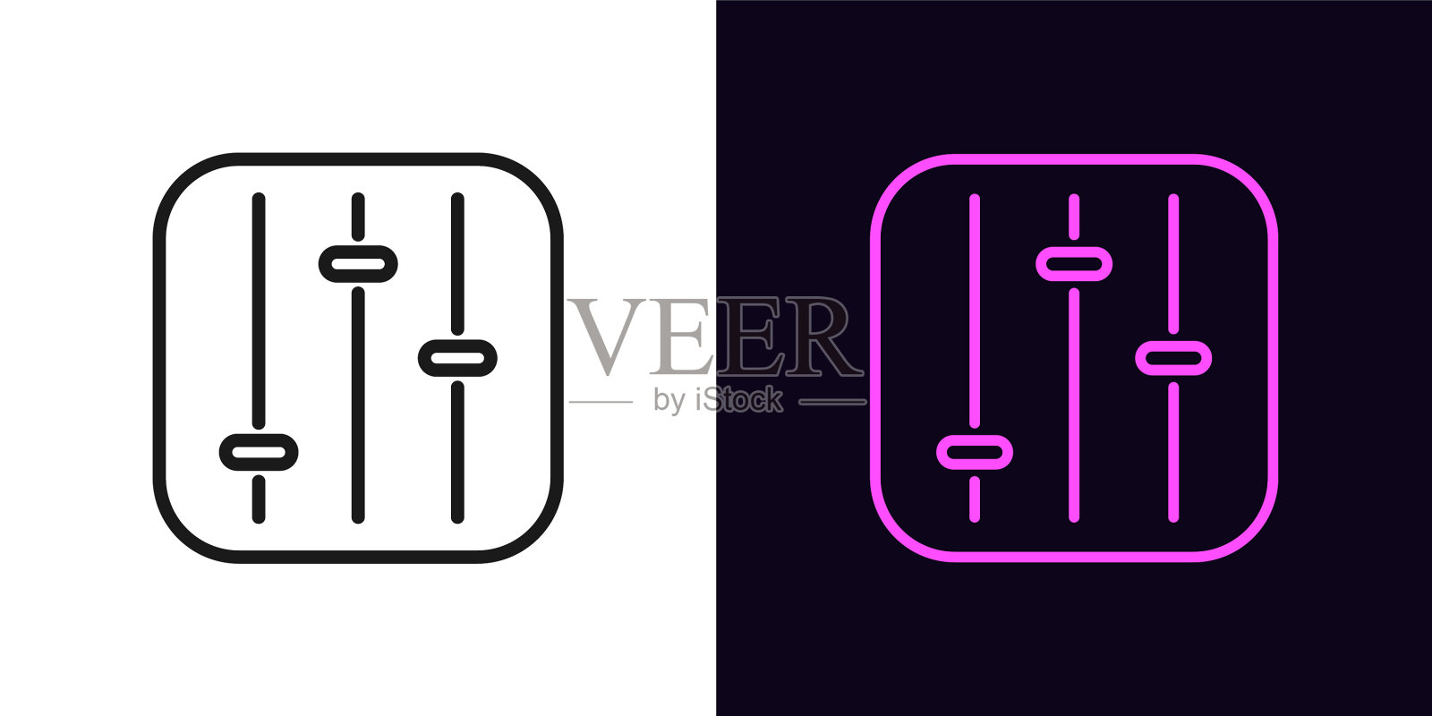 轮廓设置面板图标线性自定义图标素材