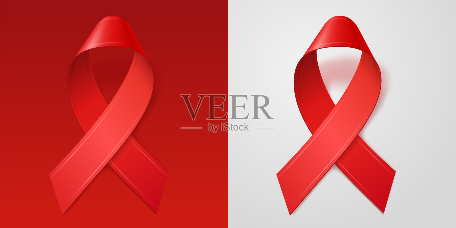 红丝带是艾滋病防治意识的象征插画图片素材