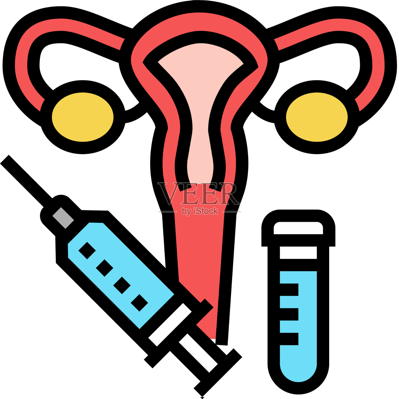 妇科注射治疗颜色图标设计元素图片