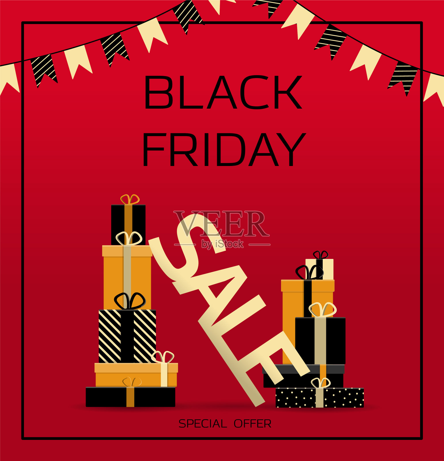黑色星期五的广告海报设计元素图片