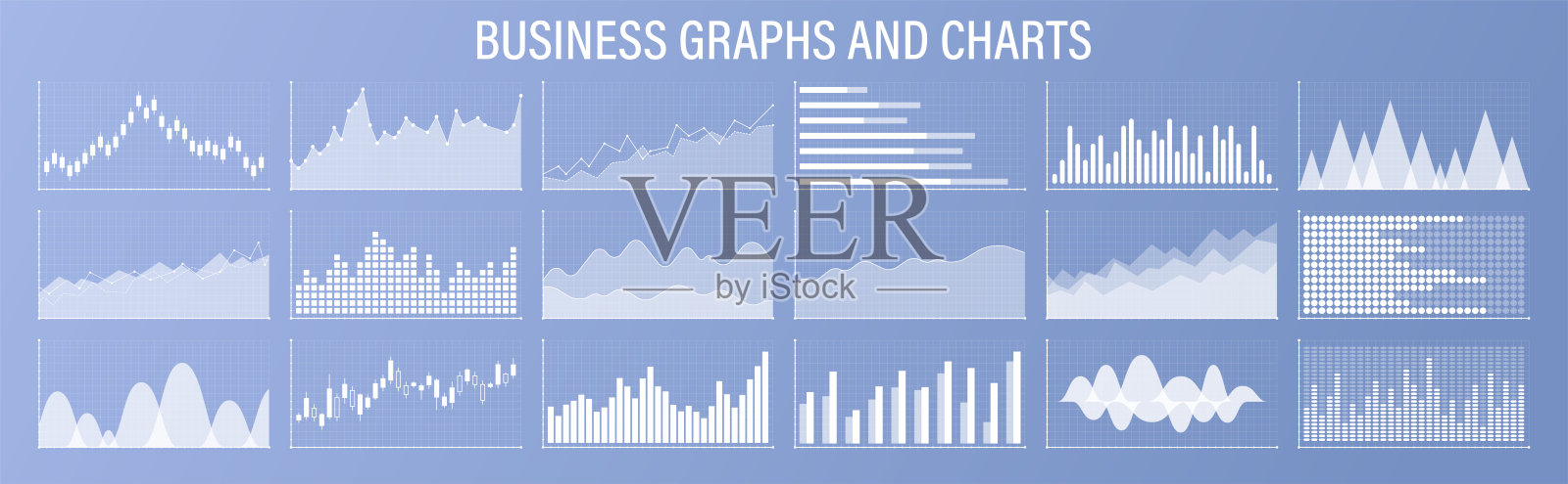 业务图表和图表图标。业务信息图的图标。统计和数据，图表，图表，金钱，下降或上升箭头，经济减少。财务图表。矢量插图。插画图片素材