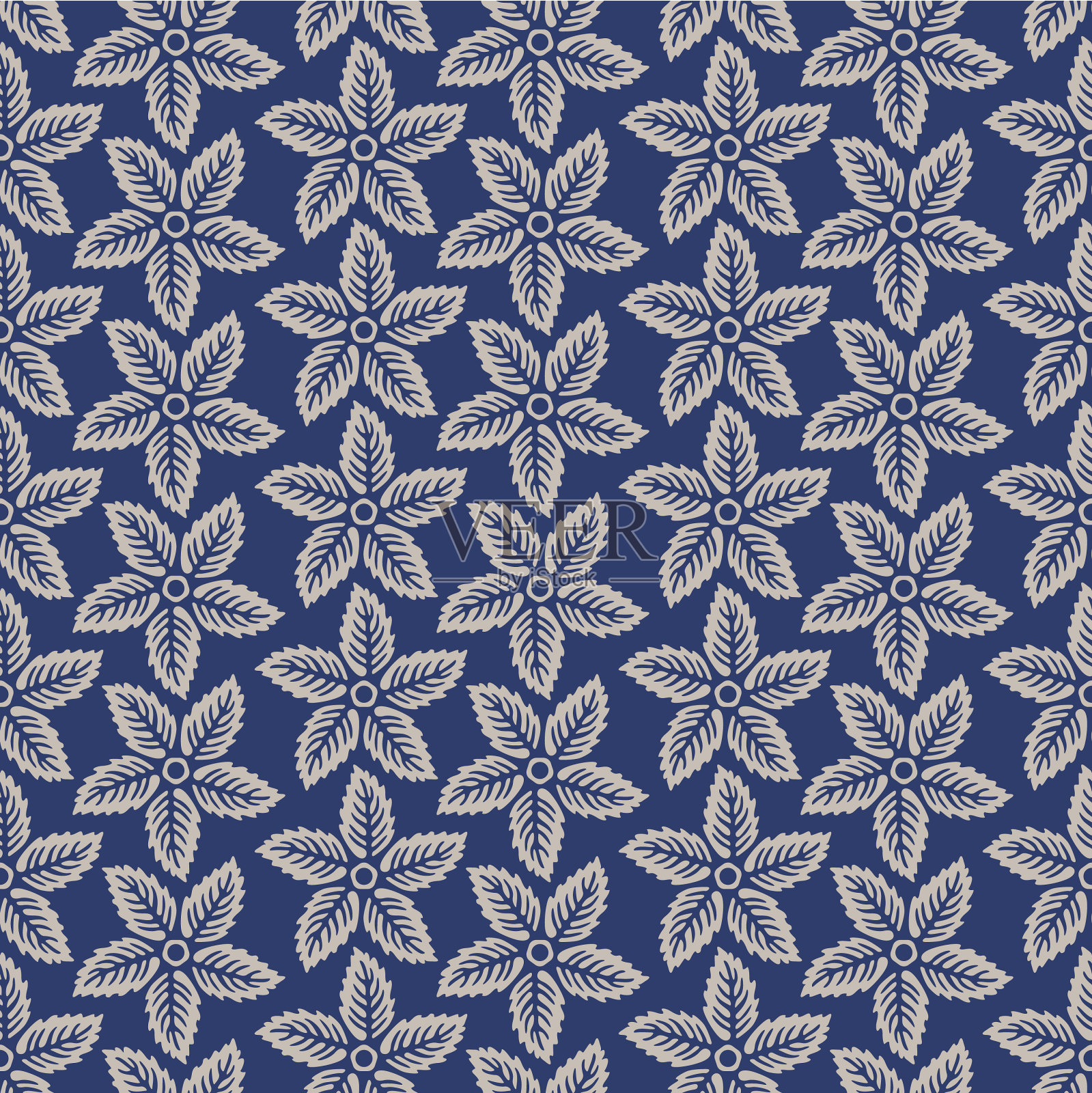 日本星花矢量无缝模式插画图片素材