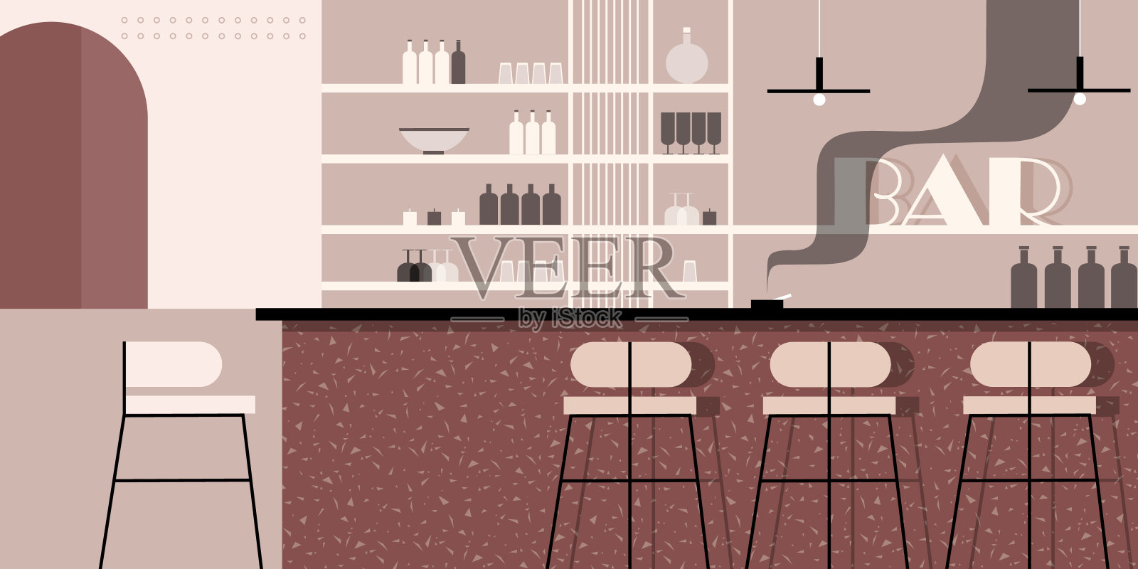 室内抽象背景模型插画图片素材