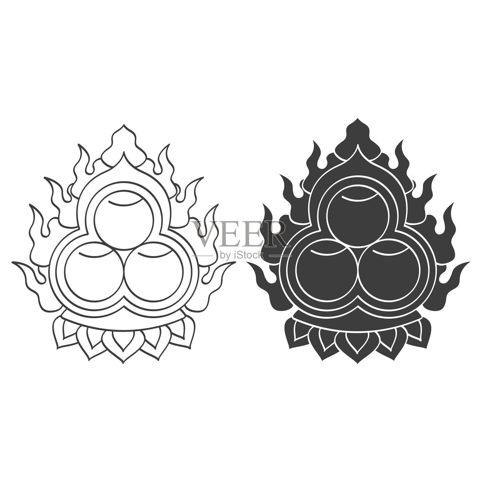 三乘象征佛教三宝插画图片素材