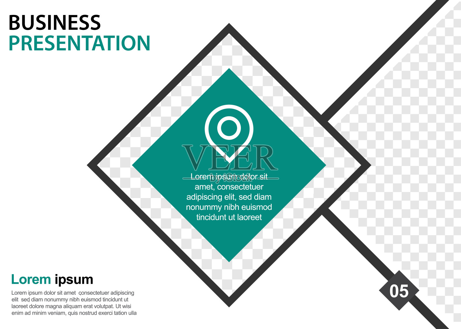 业务表示设计模板。完美的小册子，市场推广，信息图表设计模板素材