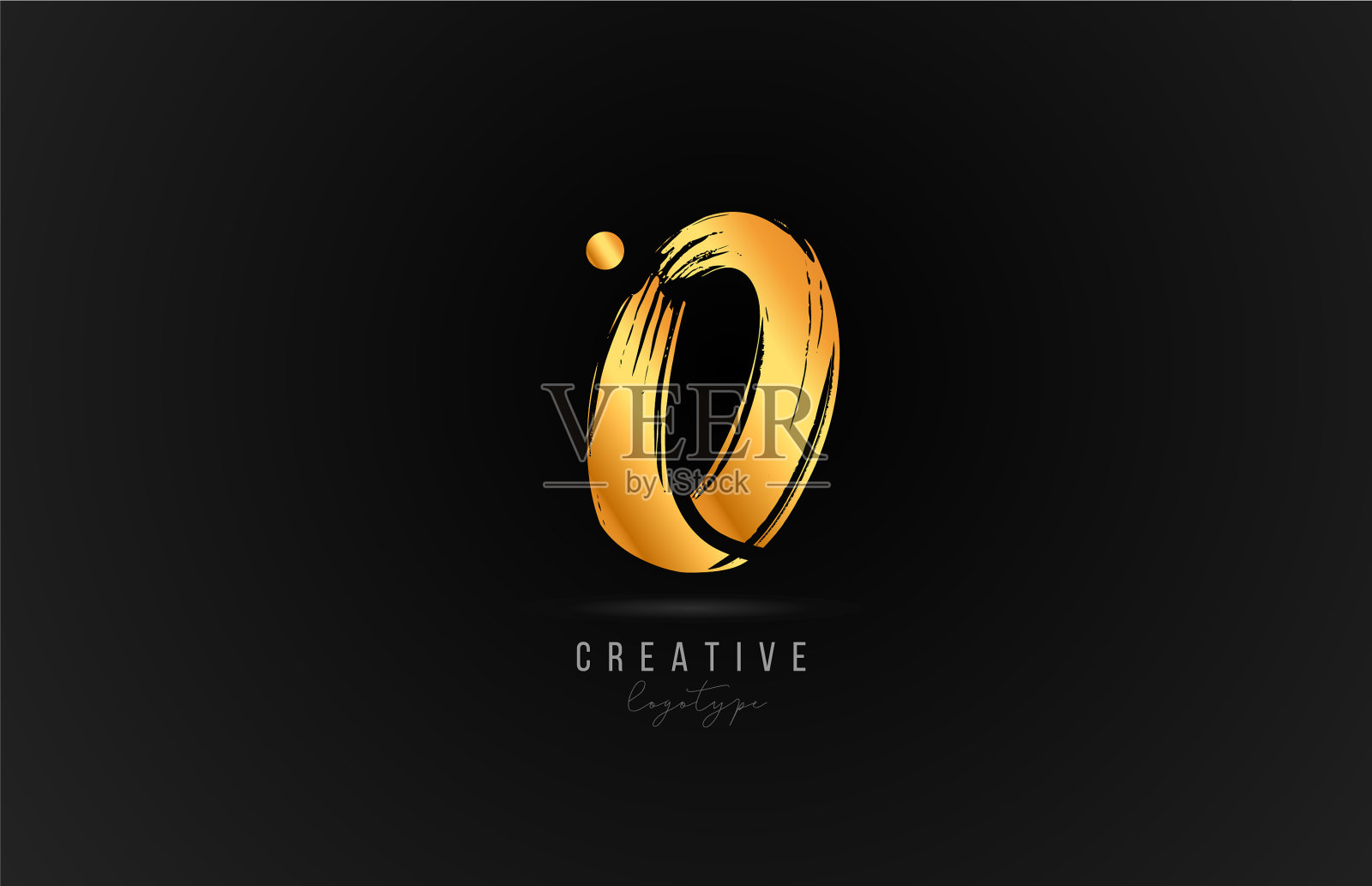 O字母，字母图标，以金或金色标志插画图片素材