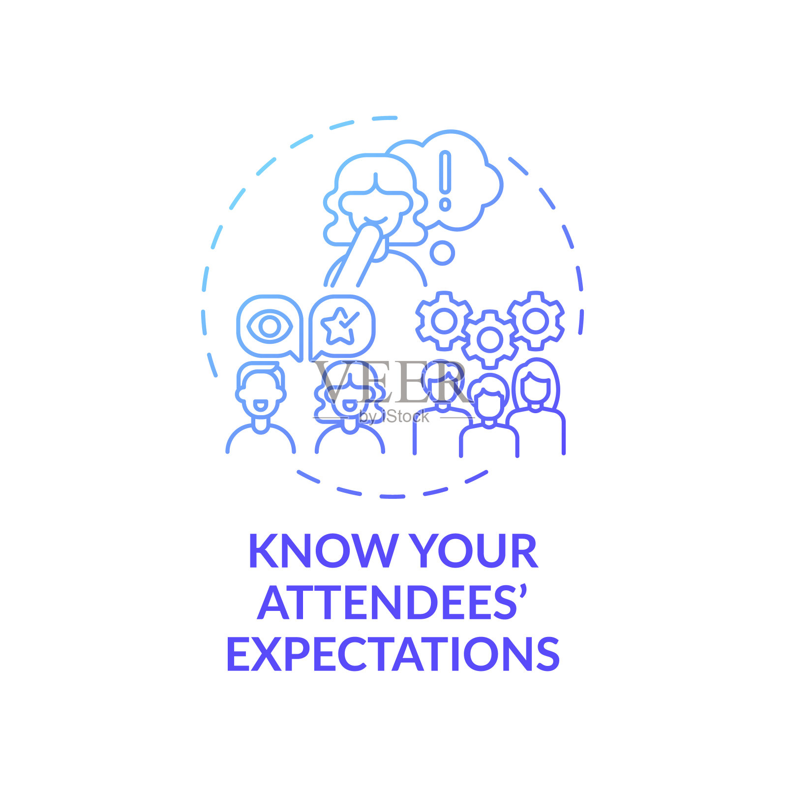 了解与会者期望概念图标插画图片素材
