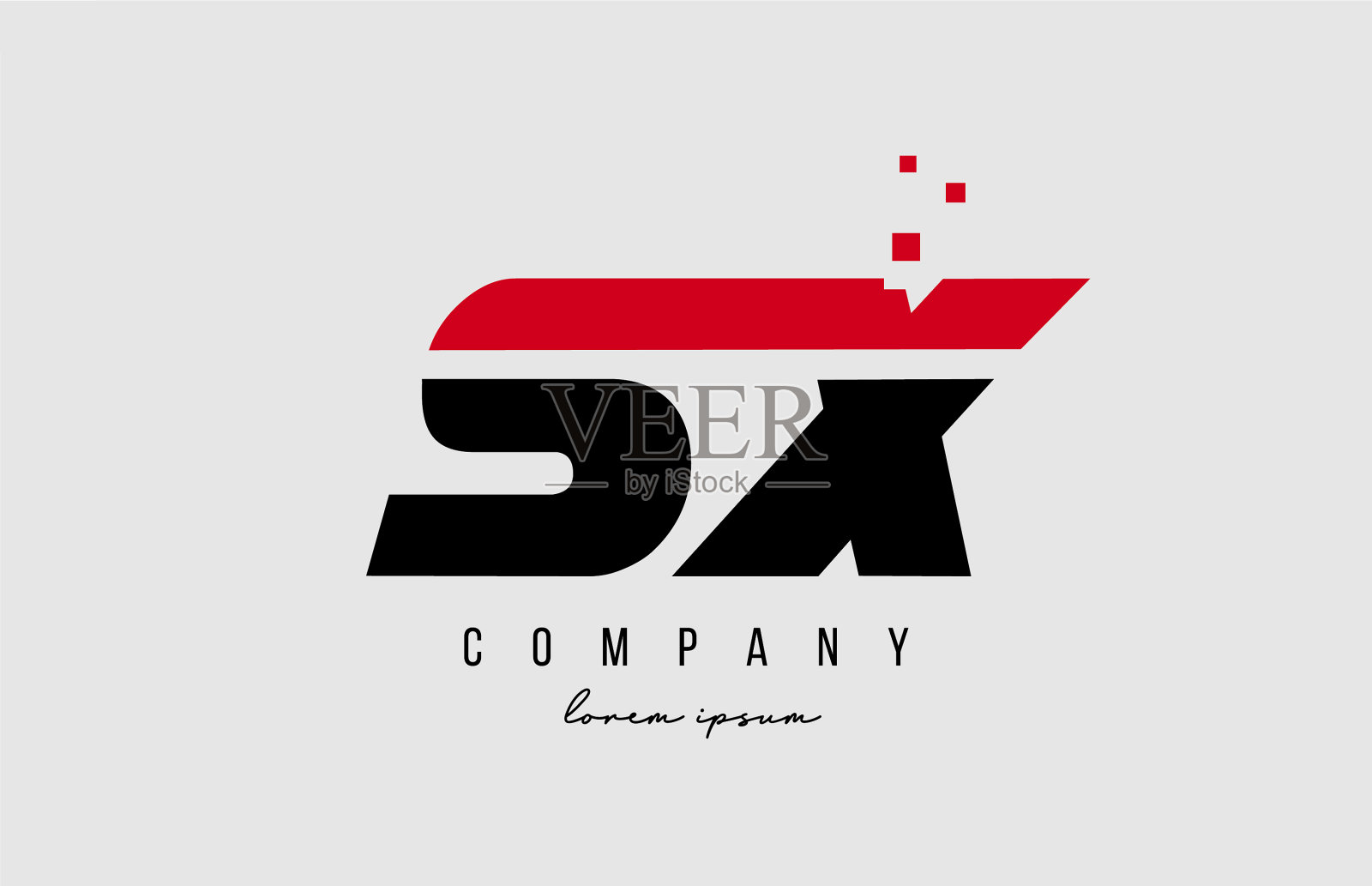 Sx sx字母标志组合在红色字母插画图片素材