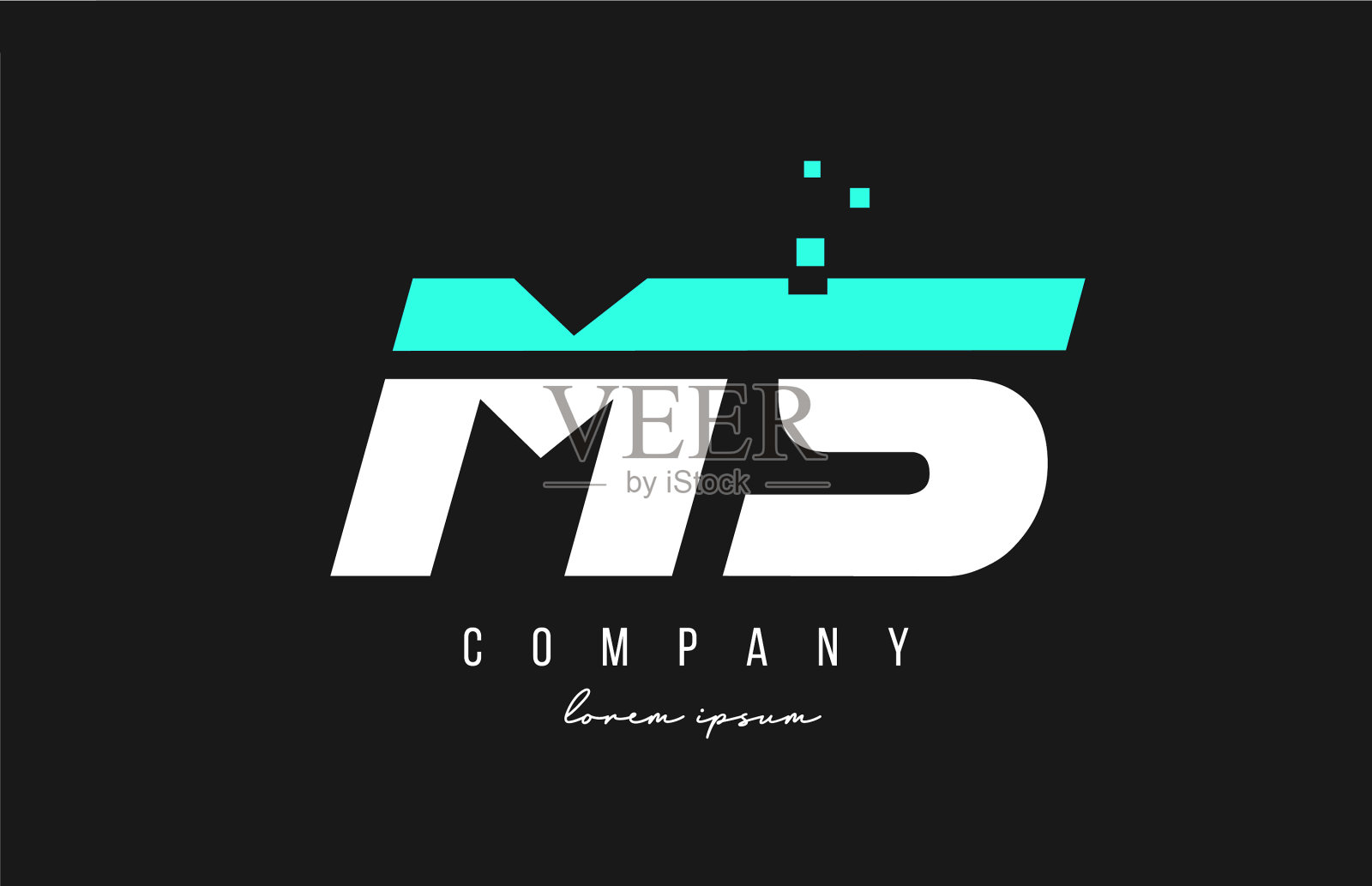 Ms的字母表字母标志组合在蓝色插画图片素材