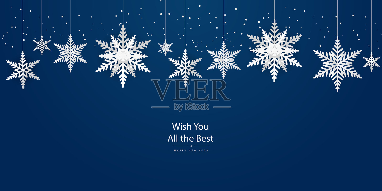 圣诞与新年背景雪花插画图片素材