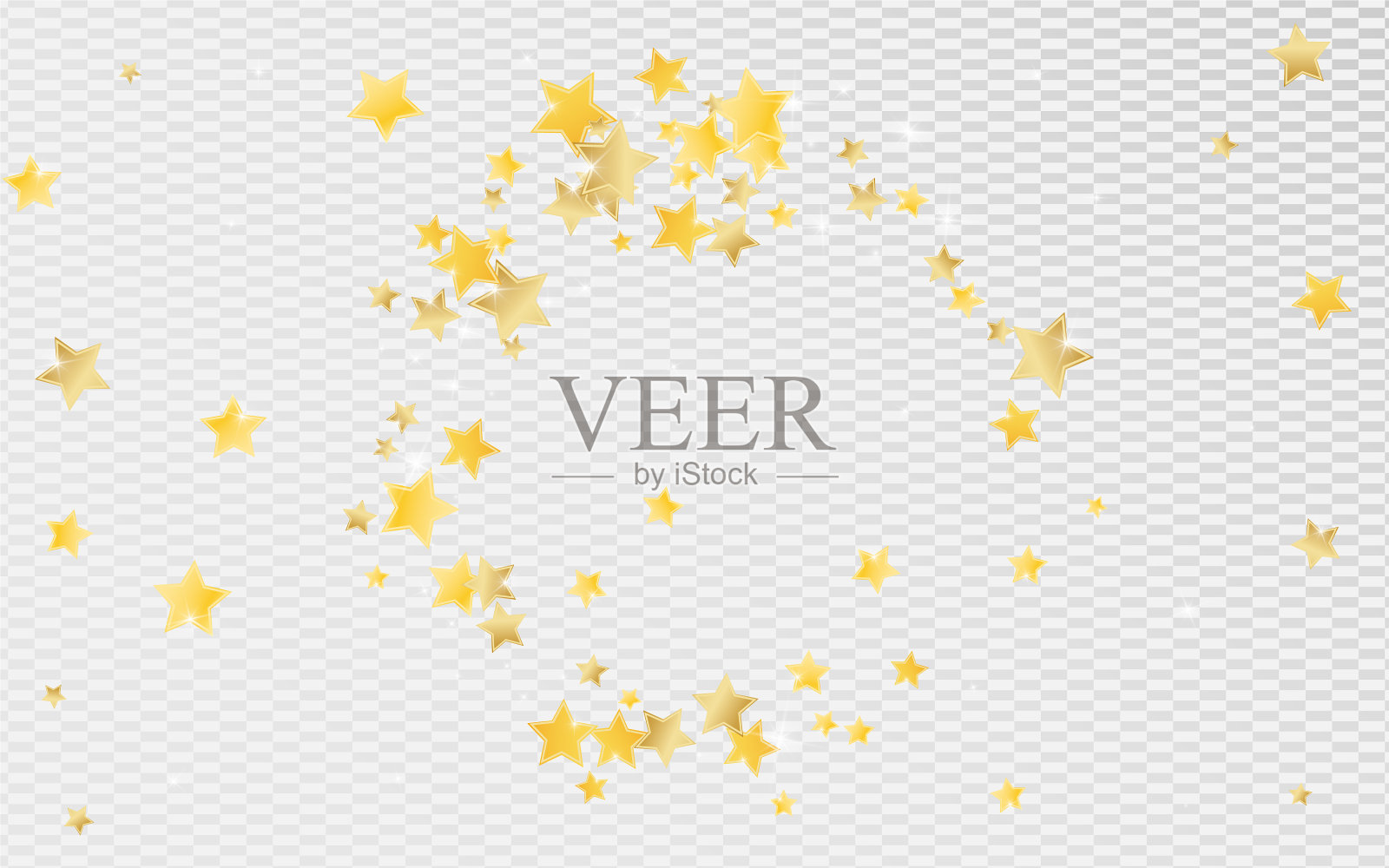 金色闪烁的星星透明的插画图片素材