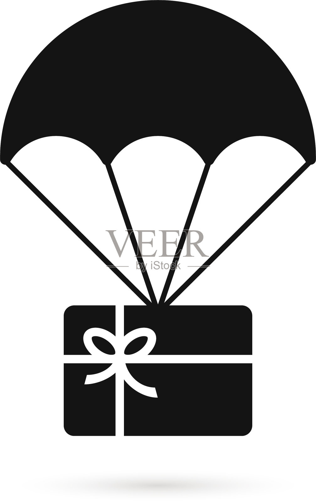 降落伞上的黑色礼品卡设计元素图片