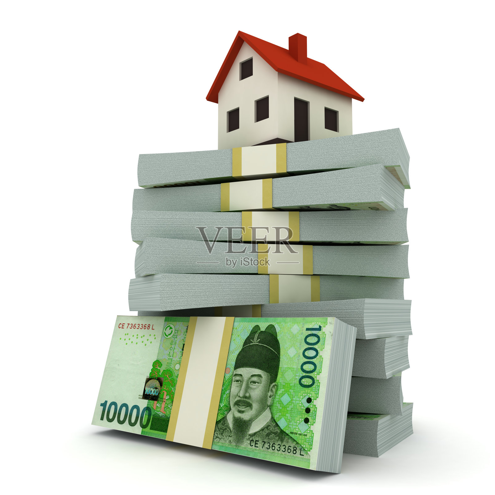 韩国人拿钱租房抵押照片摄影图片