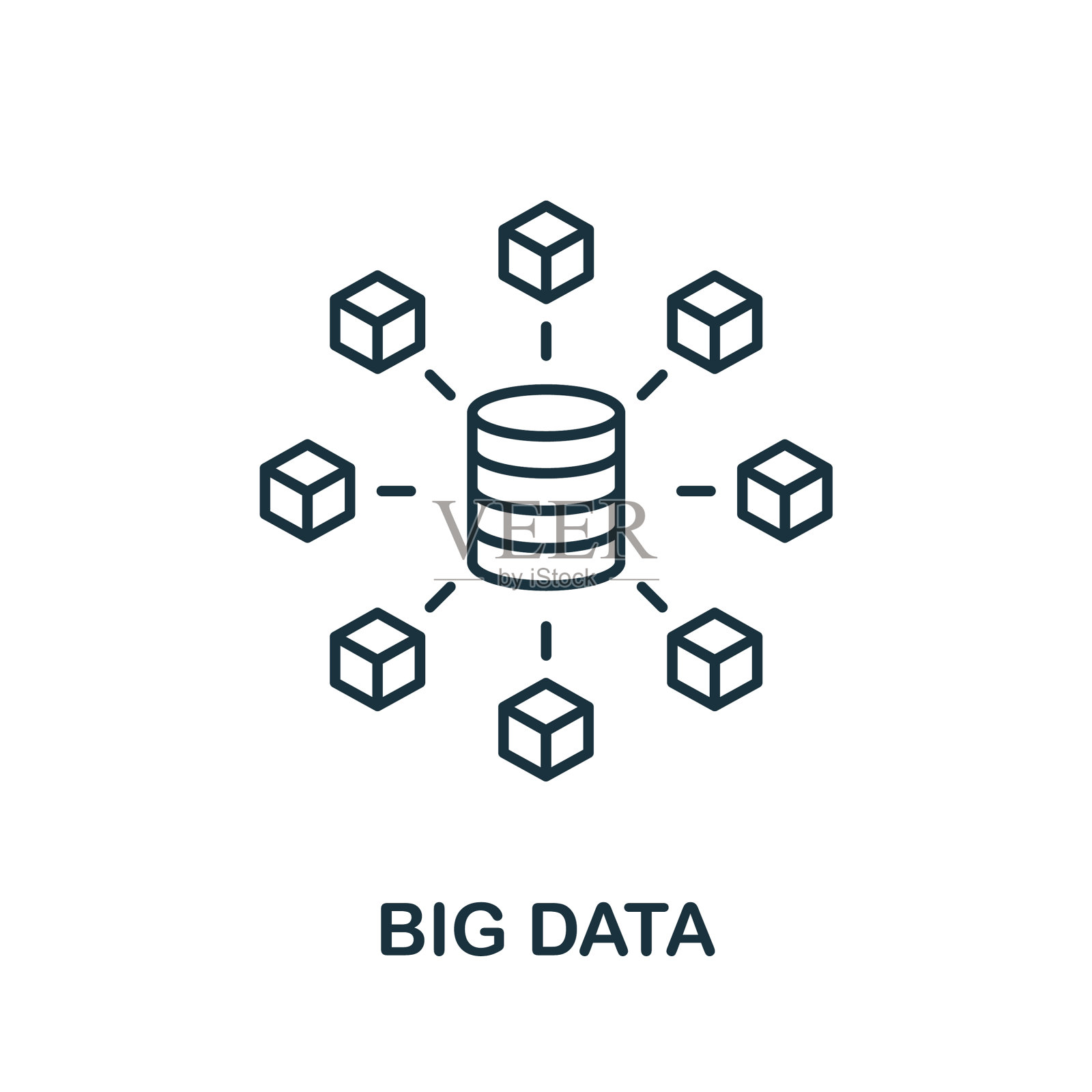 大数据线图标简单元素来自数字插画图片素材