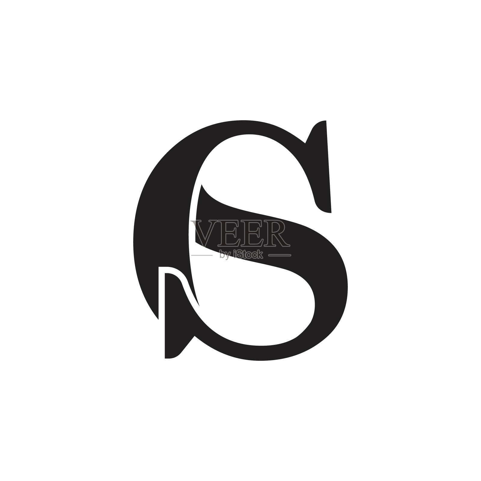 字母cs简单的链接字体标志图标素材