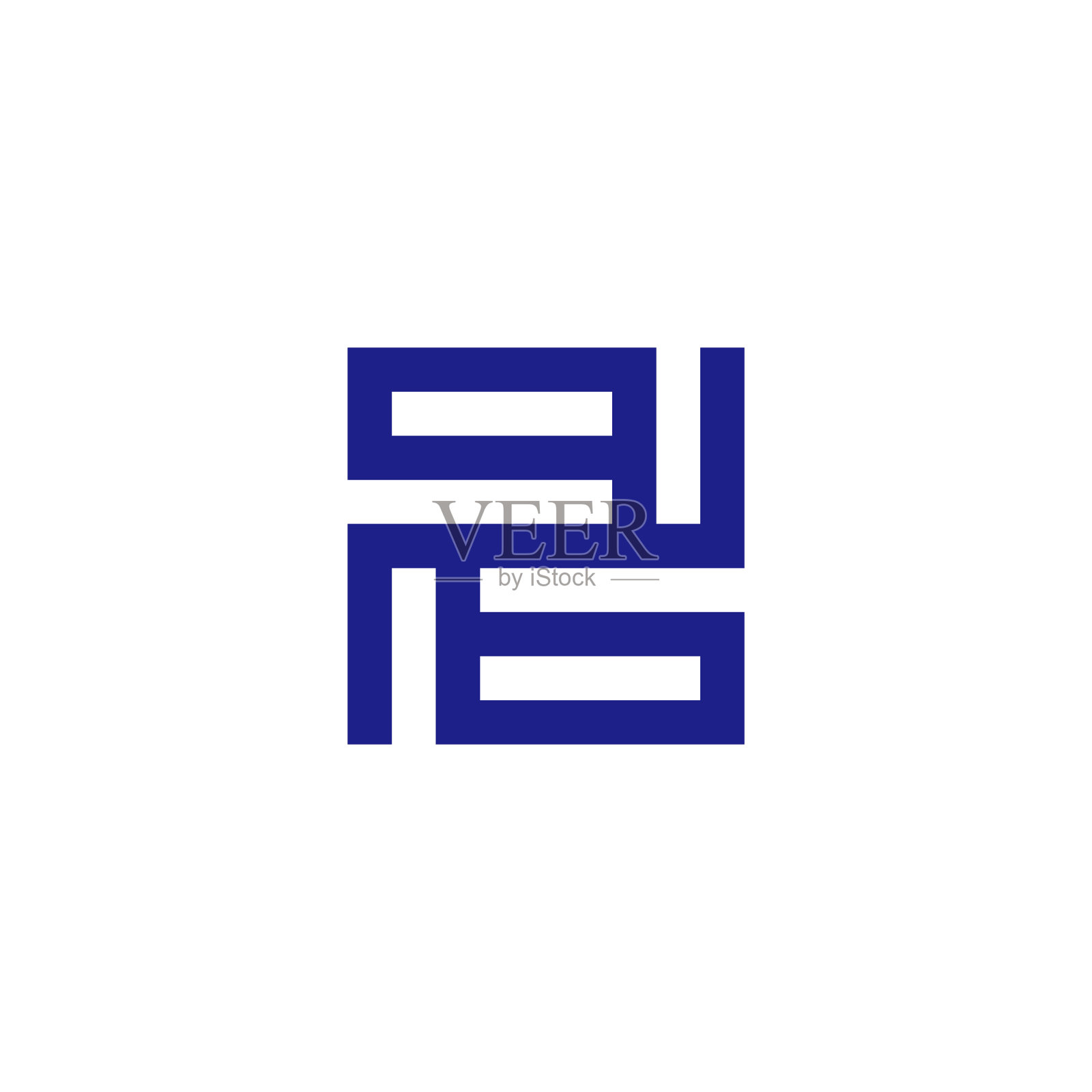 字母qb抽象正方形几何正方形线设计元素图片