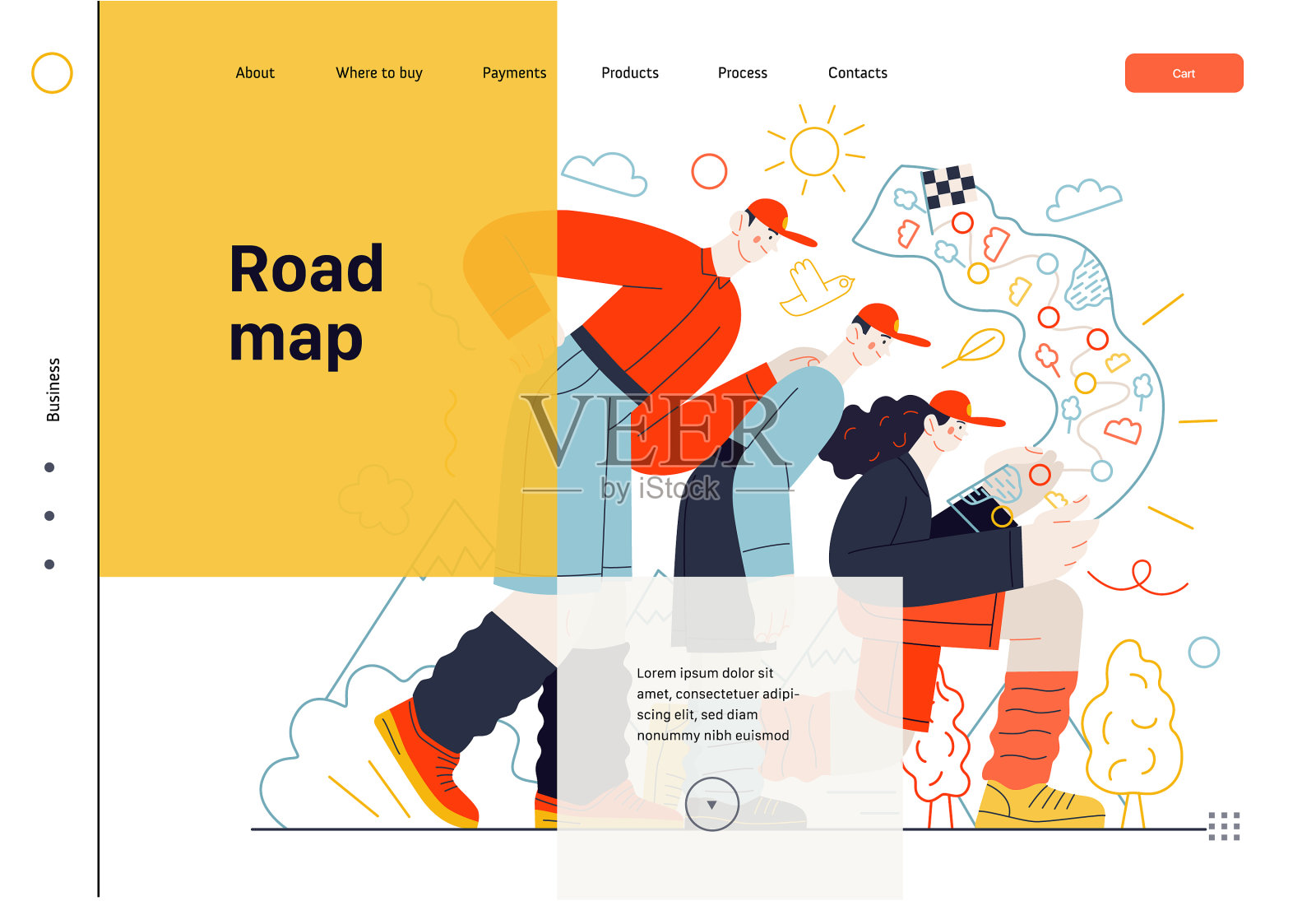 商业主题-路线图web模板插画图片素材