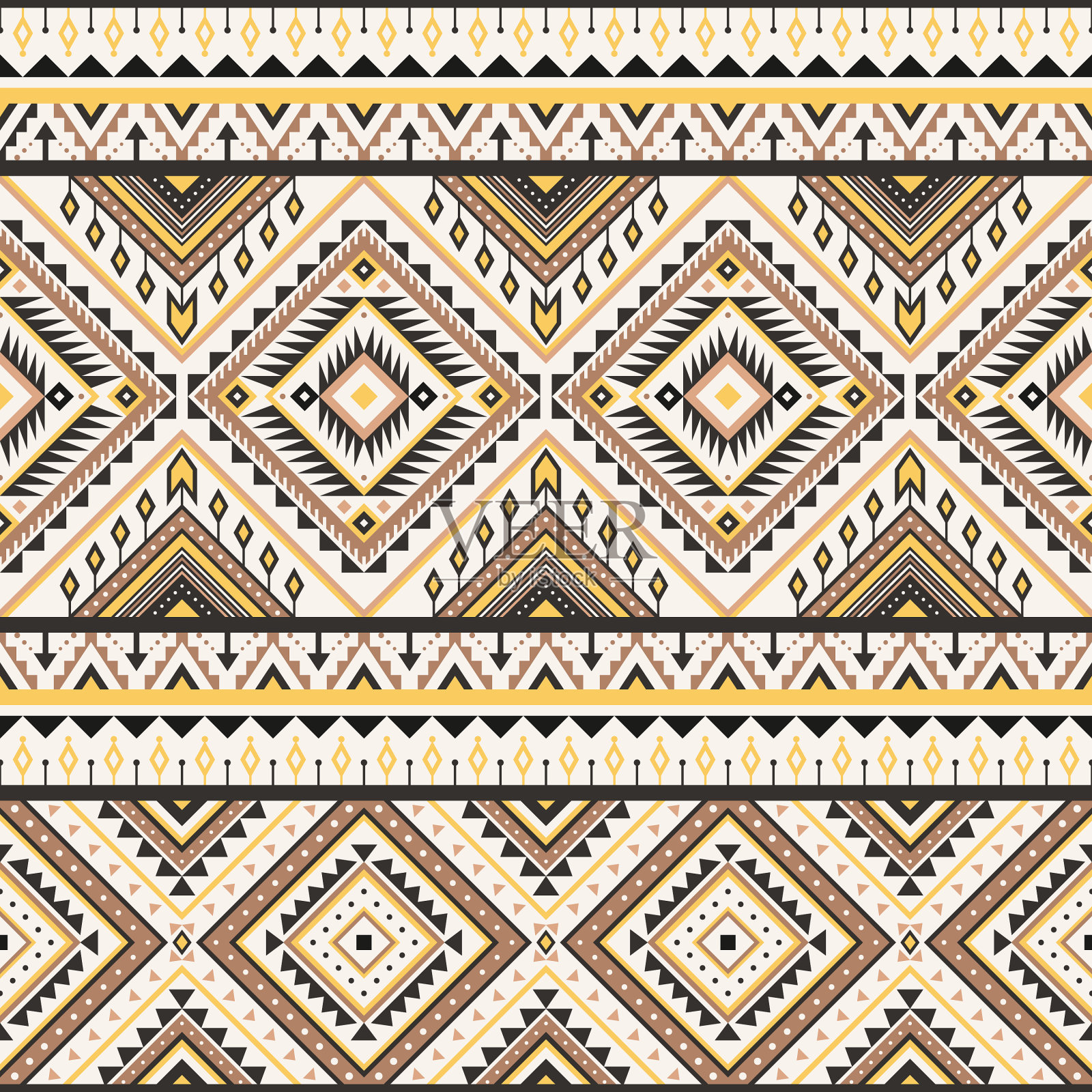 部落几何无缝图案插画图片素材