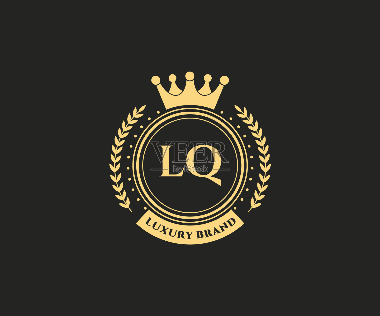 Lq首字母金字书法女性插画图片素材