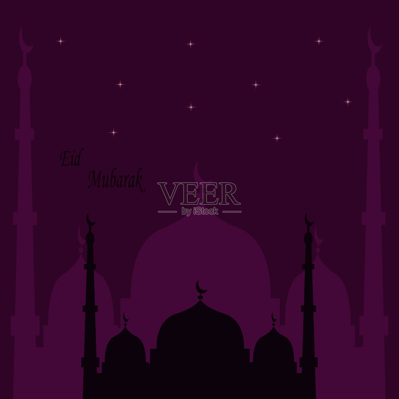 装饰性的开斋节穆巴拉克伊斯兰教的设计模板素材