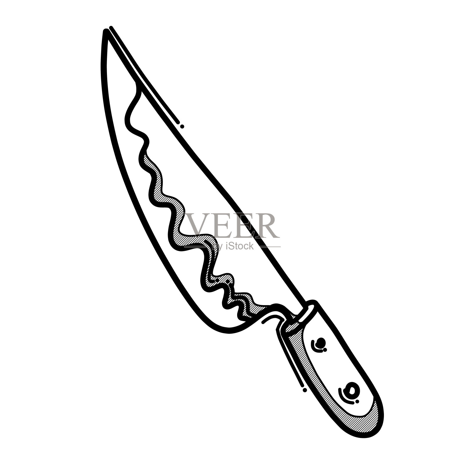 刀涂鸦矢量图标。手绘素描插图eps10插画图片素材