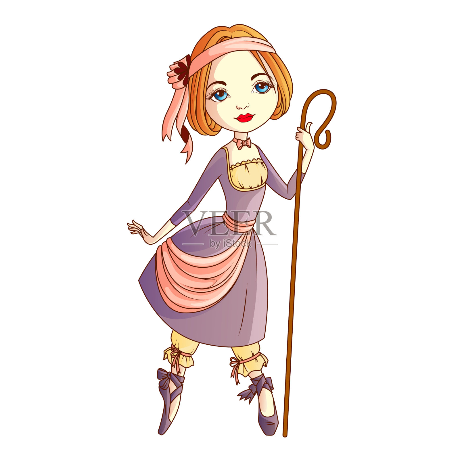 牧羊女角色分离设计元素图片