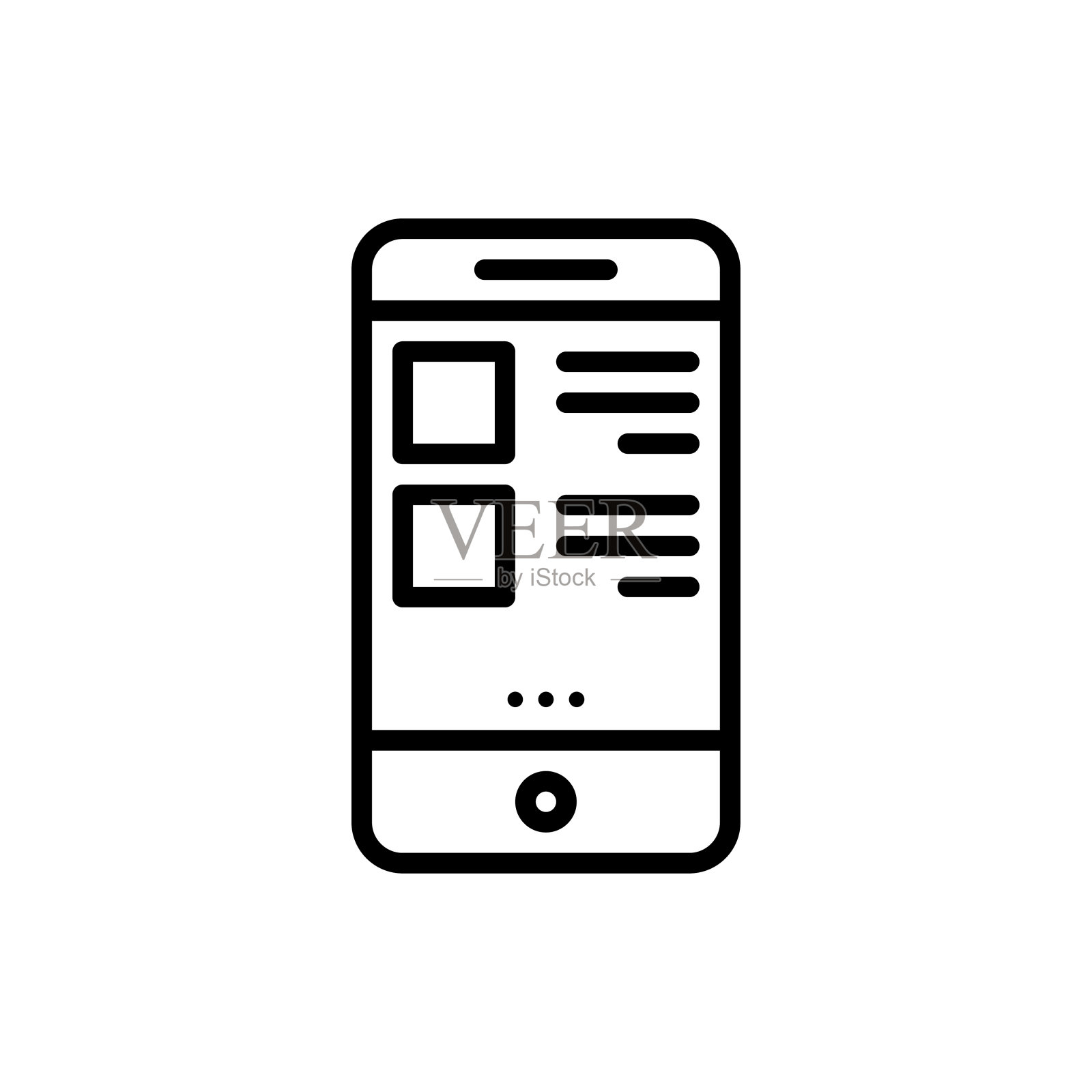 移动菜单矢量轮廓图标风格的插图。EPS 10个文件插画图片素材