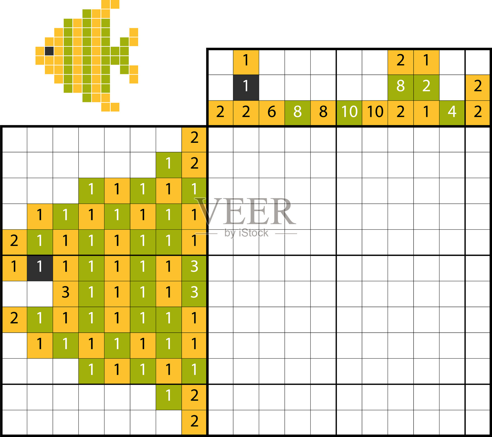 油漆数字拼图非图鱼插画图片素材