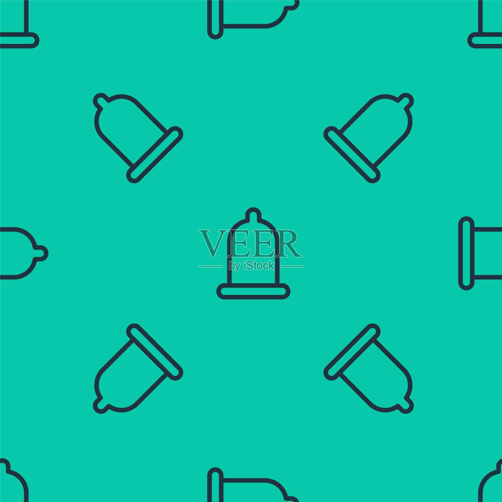 蓝线安全套安全性爱图标隔离无缝插画图片素材