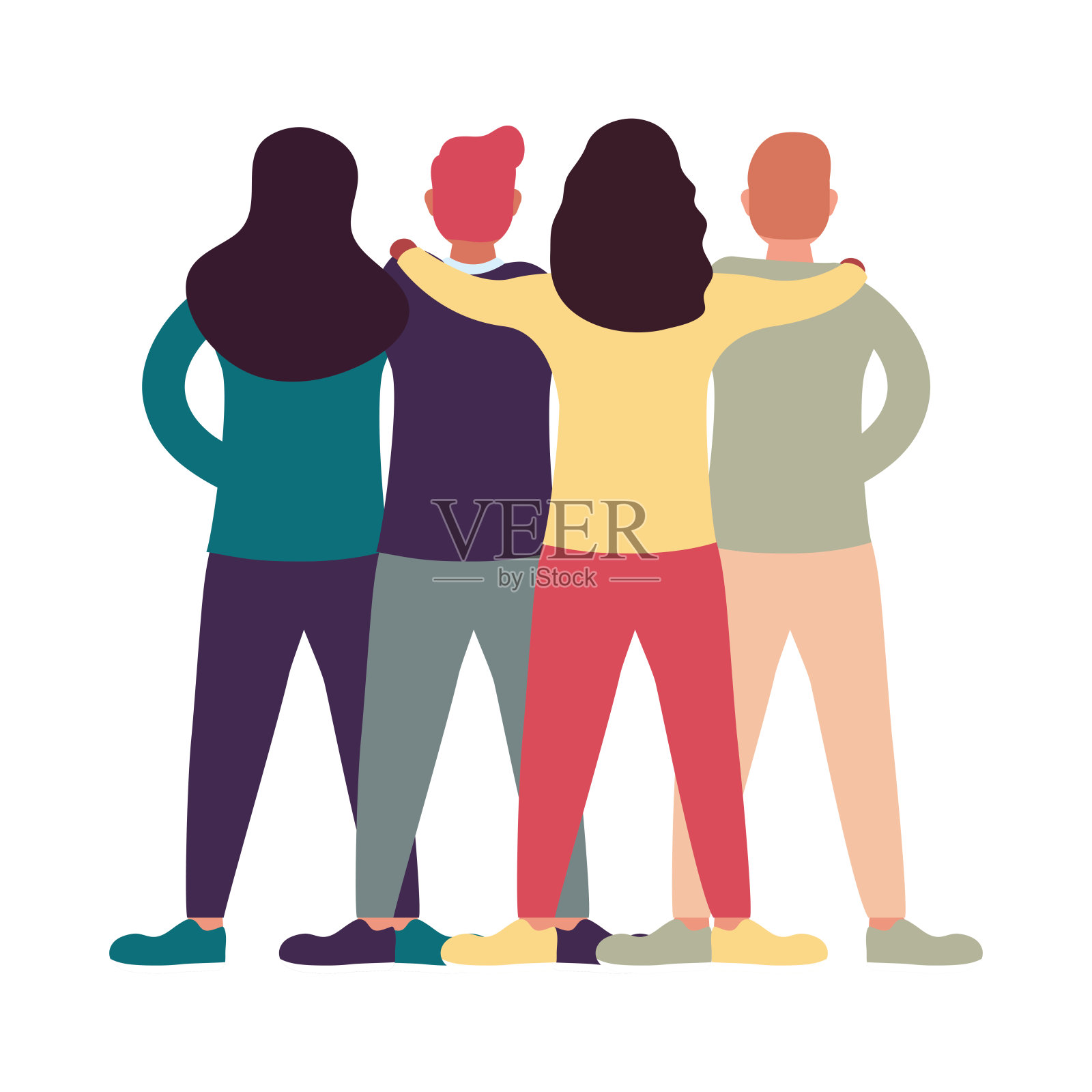 女性和男性化身矢量设计插画图片素材