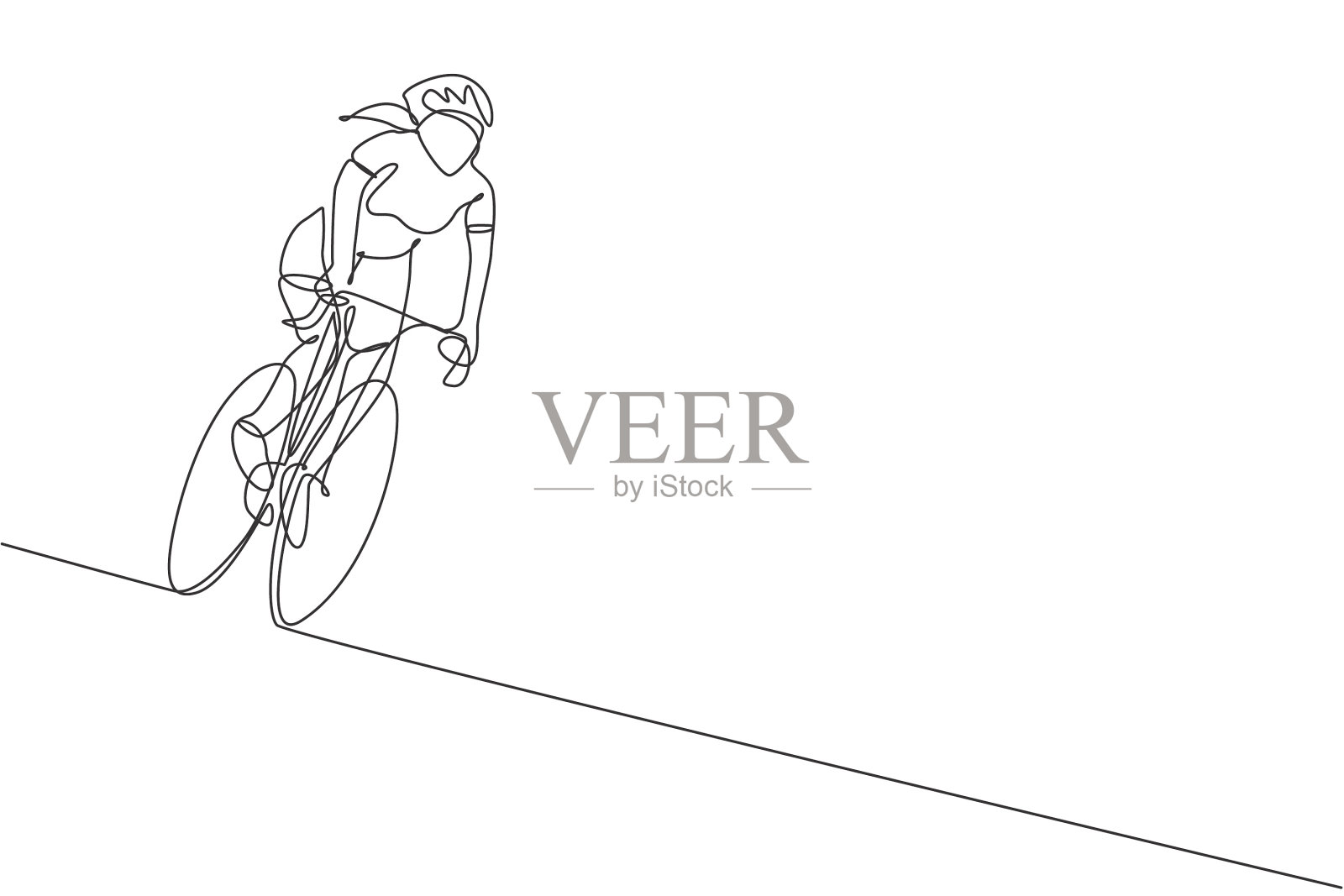 一行画了一个年轻精力充沛的女人插画图片素材