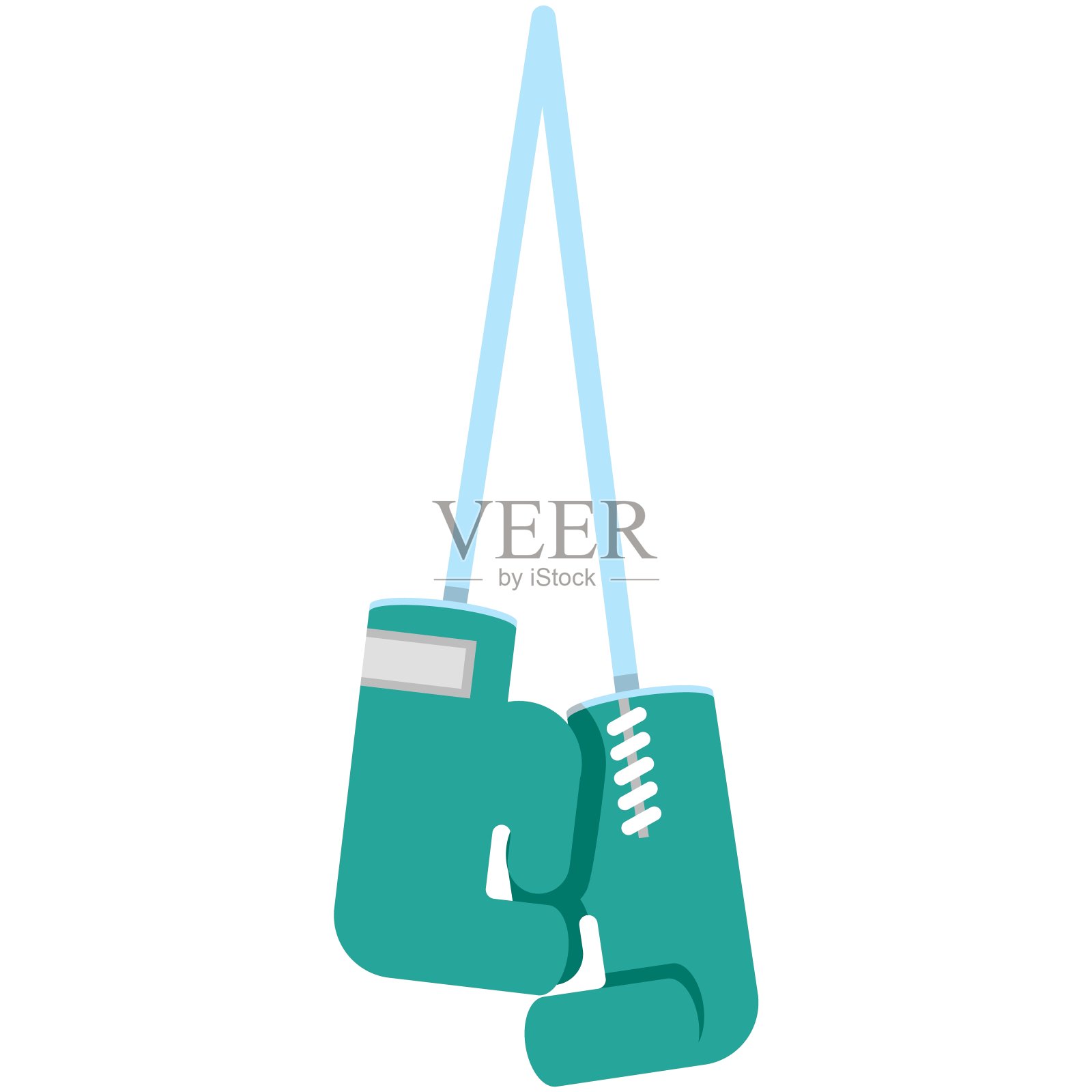 拳击手套为战斗矢量图标隔离在白色设计元素图片