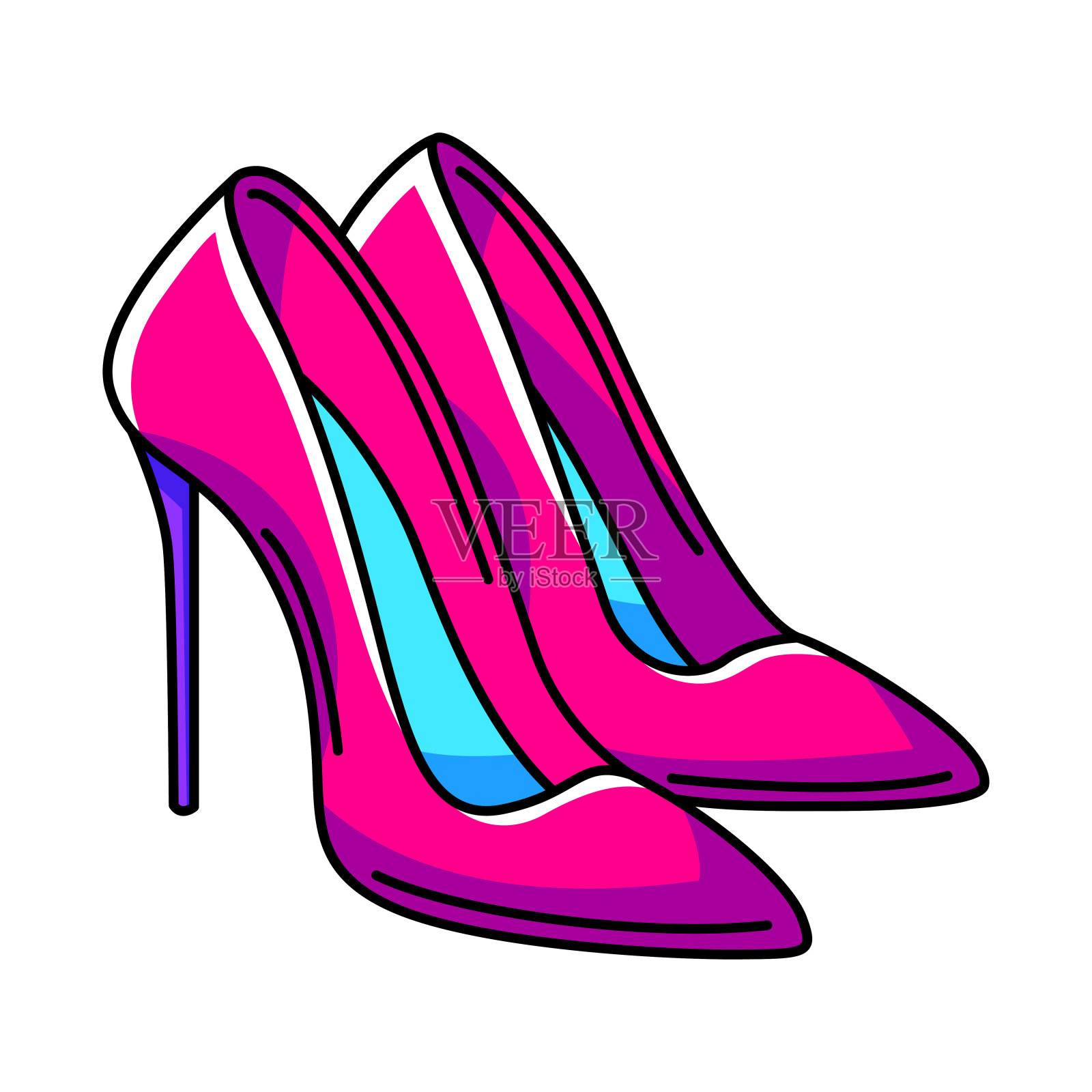 插图的鞋。彩色可爱的卡通图标。设计元素图片