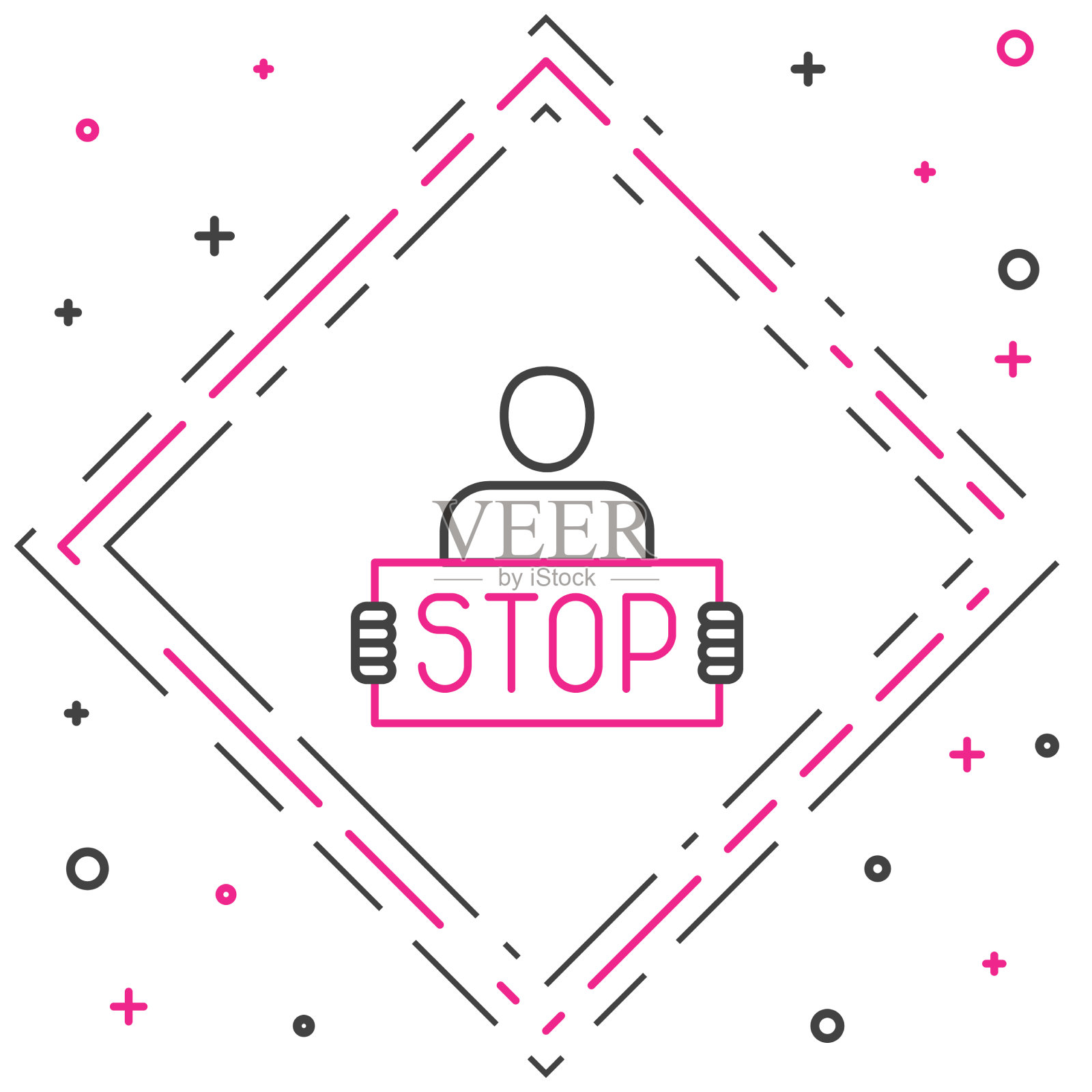 线停止战争图标孤立在白色背景图标素材