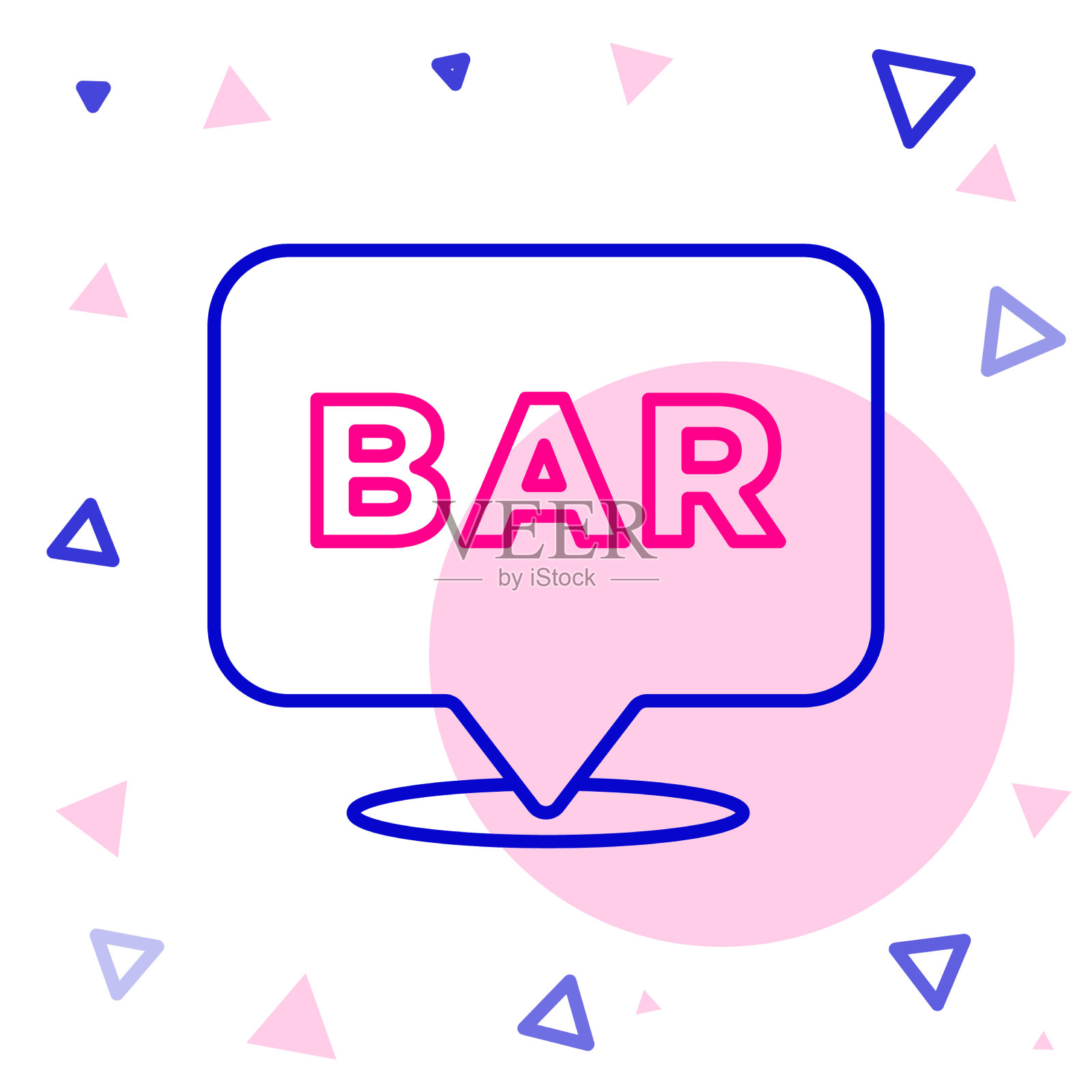 线酒精或啤酒酒吧位置图标隔离上插画图片素材