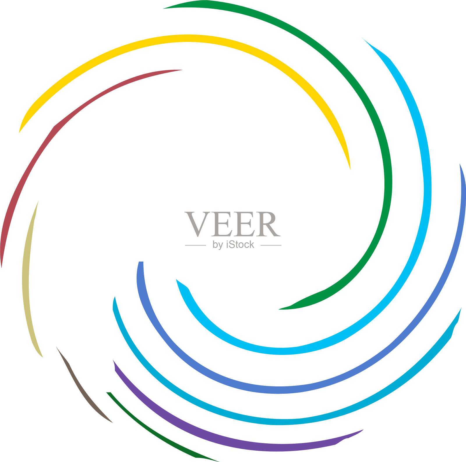 圆形螺旋旋流设计元件插画图片素材