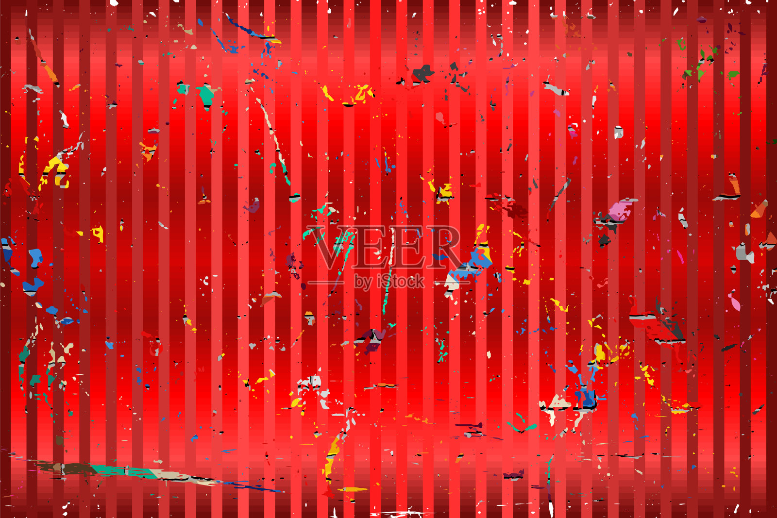 红色背景与颜色污点插画图片素材