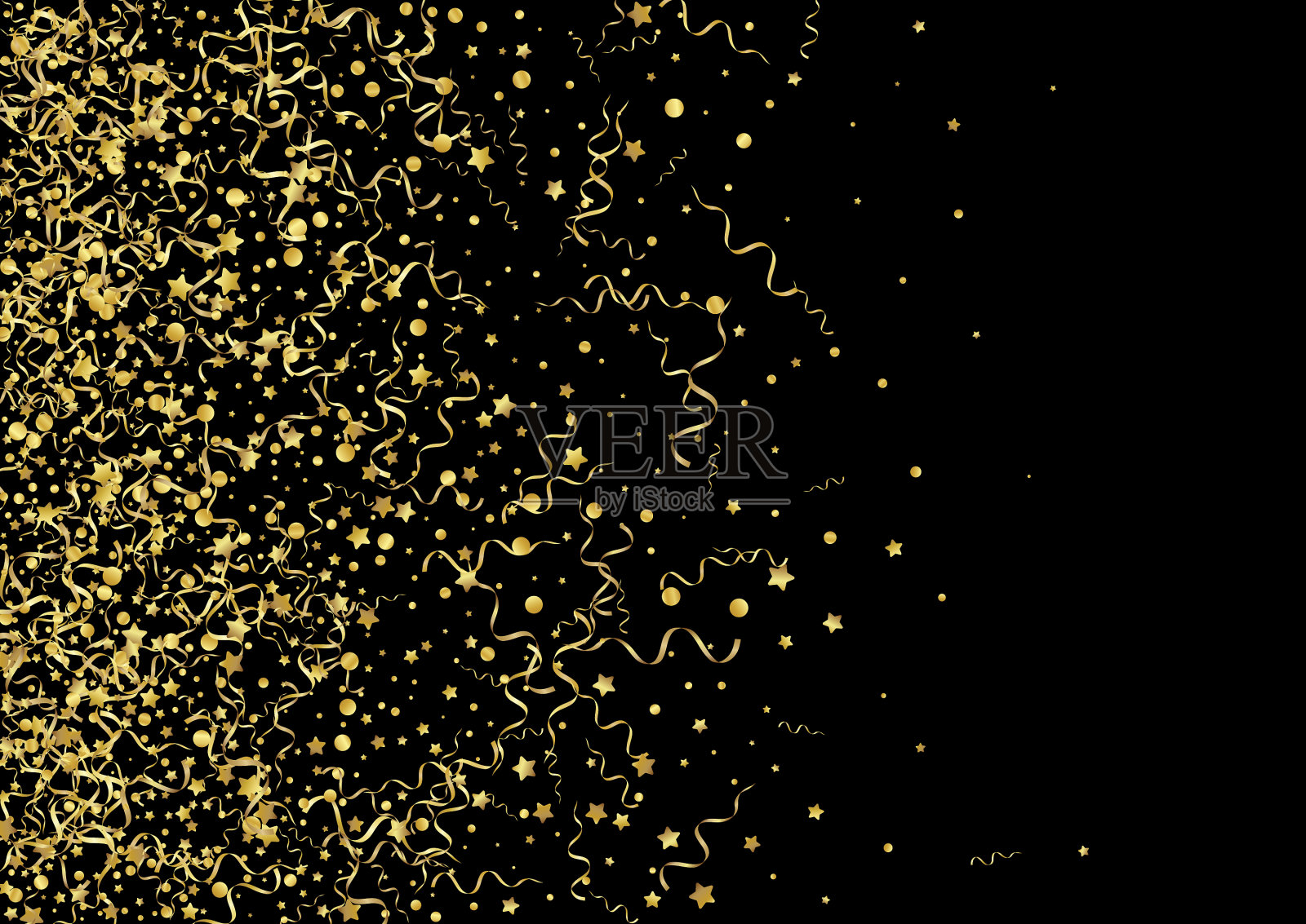 金星圣诞黑色背景插画图片素材