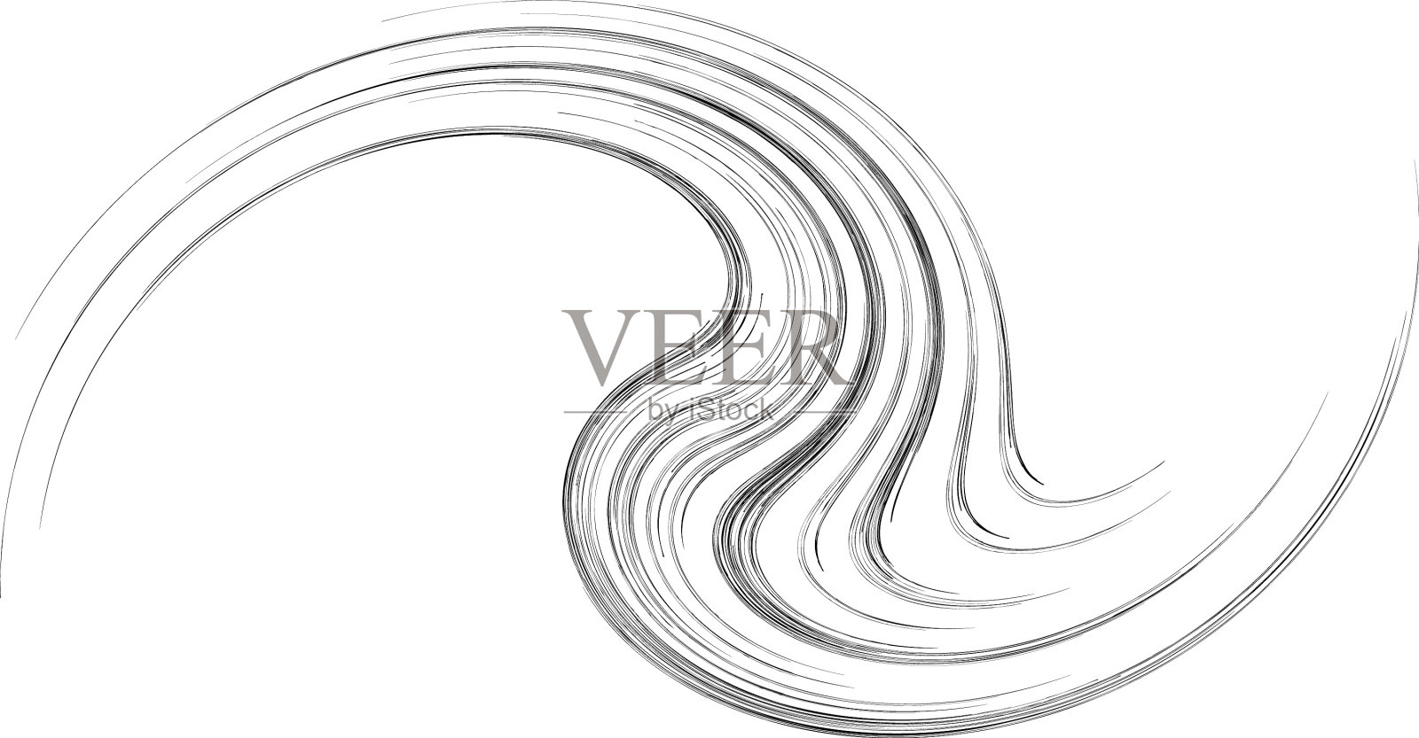 曲线旋转蜗壳螺旋形状螺旋漩涡和插画图片素材