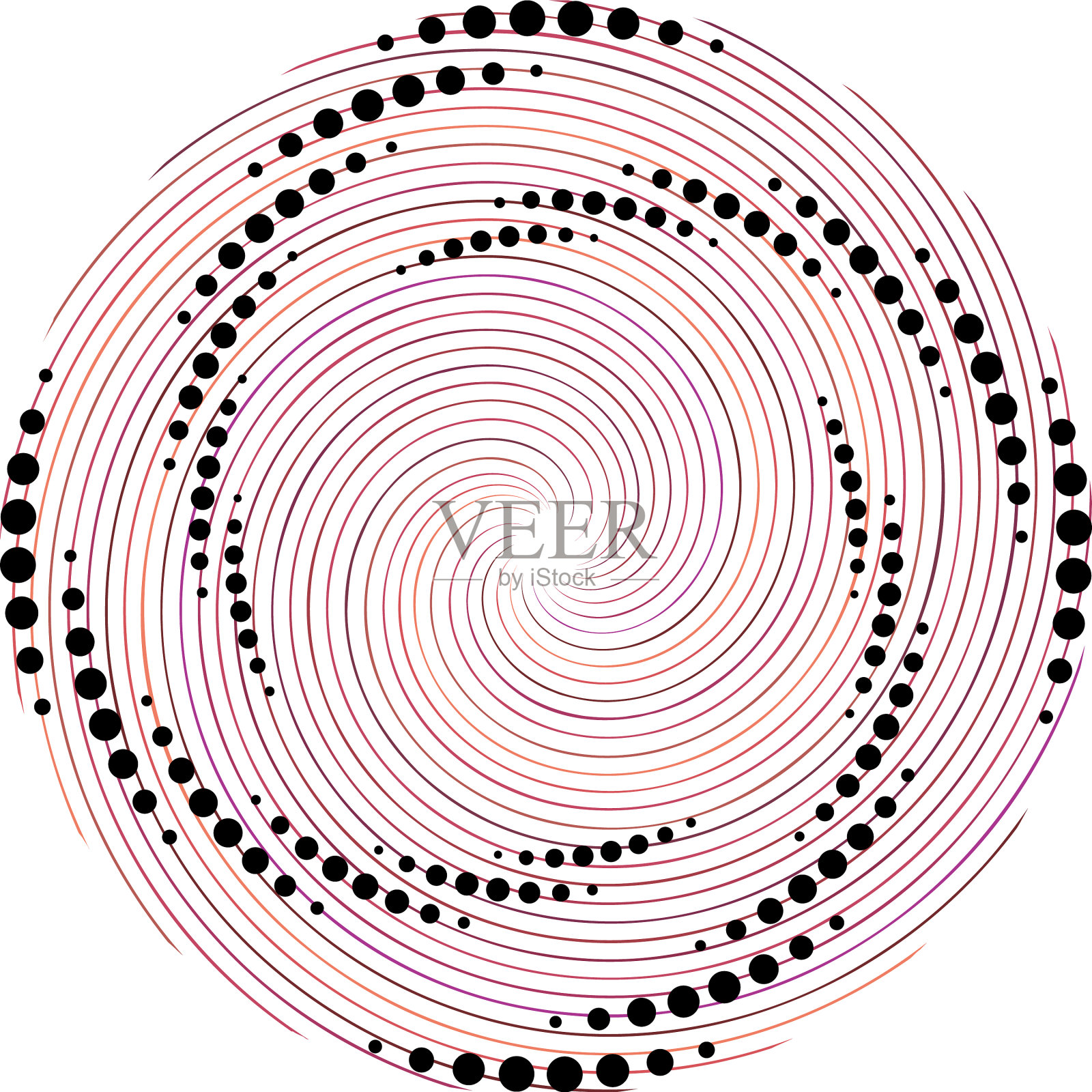 叠加抽象螺旋、漩涡、漩涡蜗壳插画图片素材